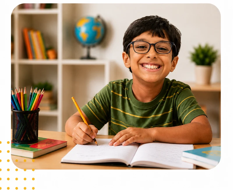 Child engaged in a creative learning activity